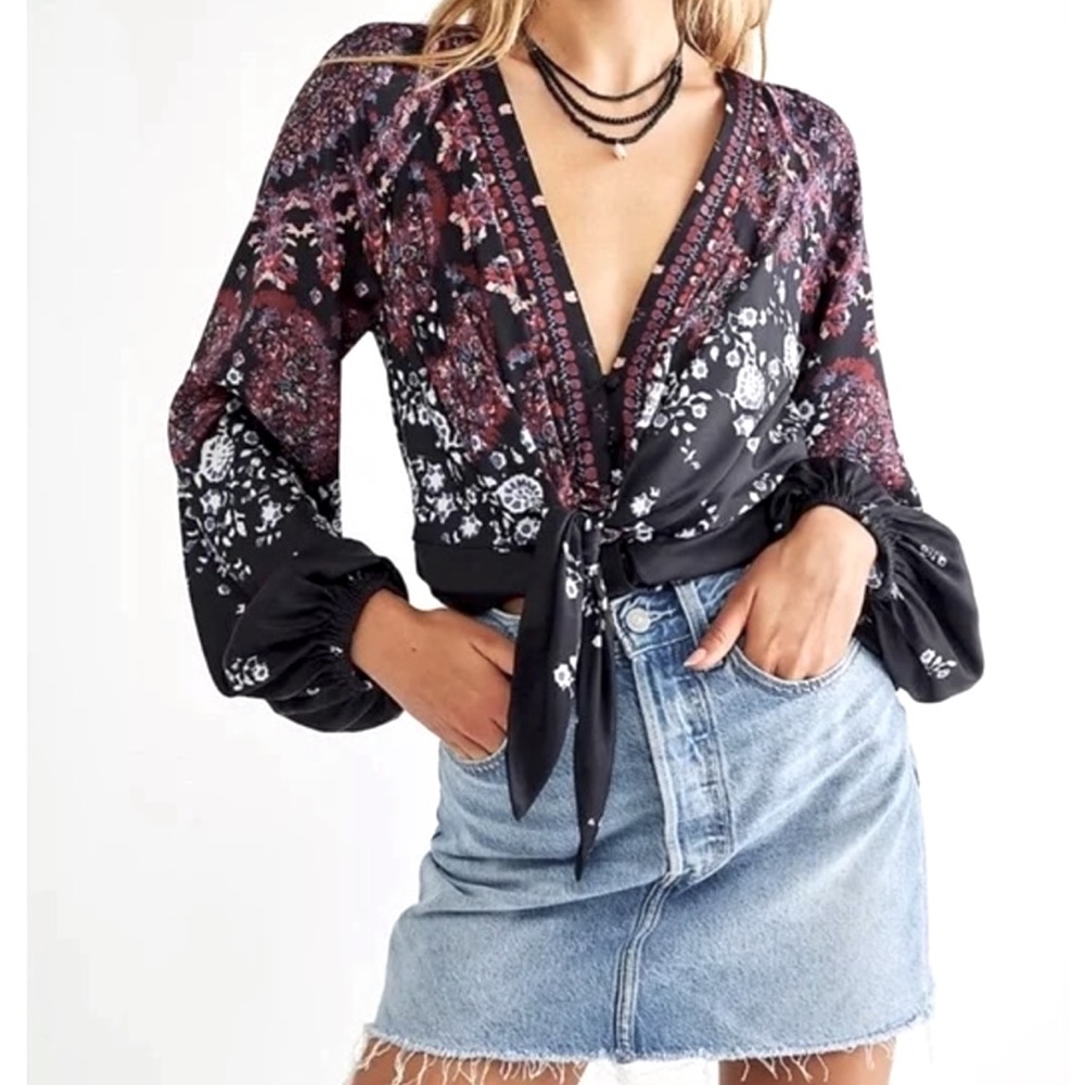 Free People Run Free Boho Blouse Like New Size Small